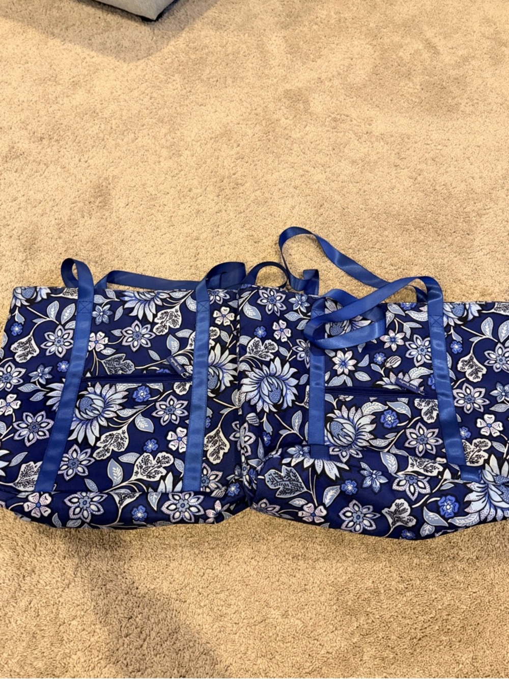Vera Bradley Navy Floral Tote Pair